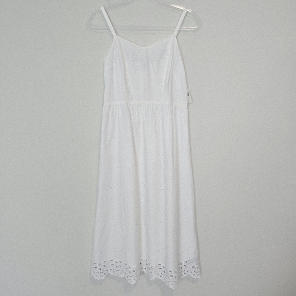 Old Navy Dresses & Skirts - Old Navy Fit and Flare Smoked Midi Dress S White Eyelet NWT